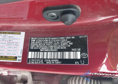 2018 Toyota C-Hr Xle Premium from USA, damaged, VIN NMTKHMBX6JR026845